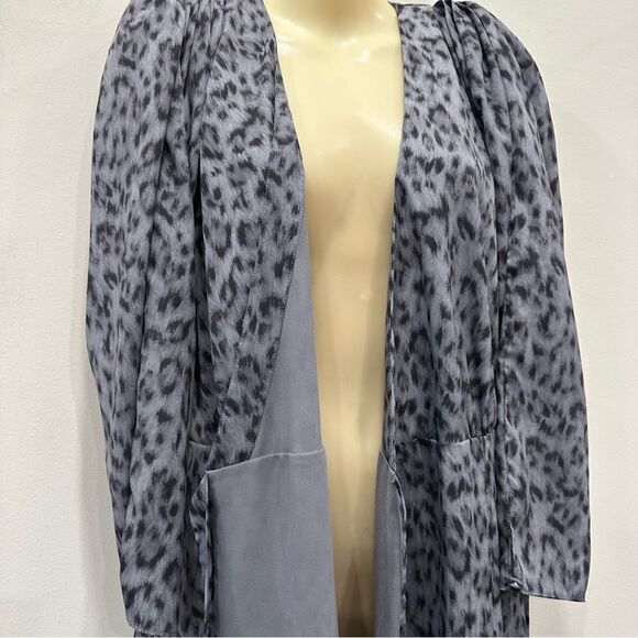 Joie Acantha Leopard Wrap Asymmetrical Hem Long Sleeve Dress size S - Picture 6 of 14